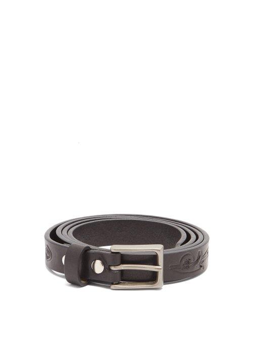 Matchesfashion.com Needles - Embossed Leather Belt - Mens - Black