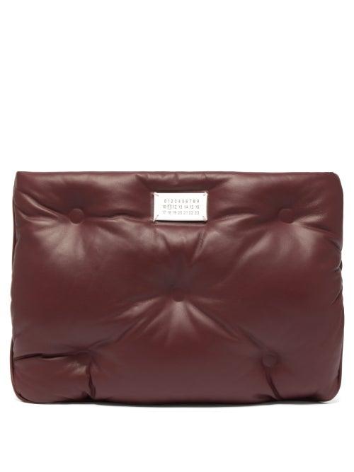 Matchesfashion.com Maison Margiela - Glam Slam Quilted Leather Pouch - Womens - Burgundy