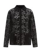 Matchesfashion.com Valentino - Macram-lace Shirt Jacket - Womens - Black