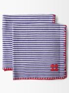 Pippa Holt - Set Of Two No. 38 Geometric Striped Cotton Napkins - Womens - Multi Stripe