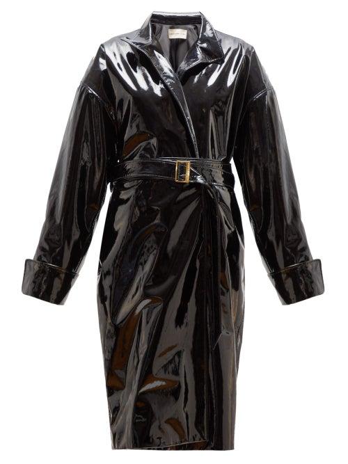 Matchesfashion.com Alexandre Vauthier - Patent Leather Belted Jacket - Womens - Black