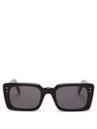 Matchesfashion.com Gucci - Logo Engraved Square Frame Acetate Sunglasses - Womens - Black Grey
