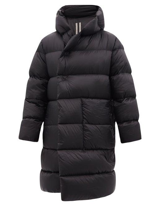 Rick Owens - Wrap-front Hooded Quilted Down Coat - Mens - Black