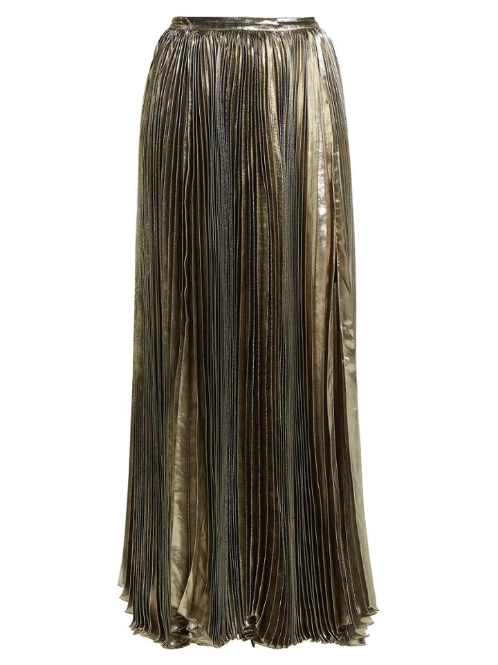 Maria Lucia Hohan Sada Pleated Silk Blend Maxi Skirt