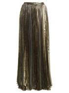 Maria Lucia Hohan Sada Pleated Silk Blend Maxi Skirt