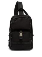 Matchesfashion.com Prada - One Shoulder Leather Trimmed Nylon Backpack - Mens - Black
