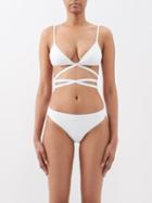 Matteau - The Wrap Triangle Bikini Top - Womens - Chalk