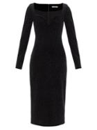 Matchesfashion.com Christopher Kane - Sweetheart-neckline Glittered Velvet Dress - Womens - Black