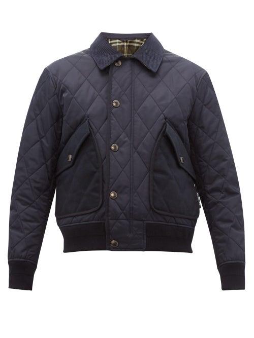 Matchesfashion.com Burberry - Chilton Diamond Quilted Nylon Jacket - Mens - Navy