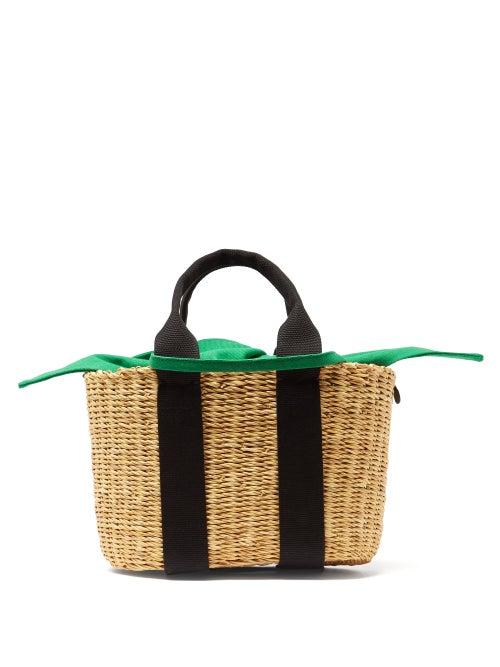 Matchesfashion.com Muu - Caba P Mini Straw Tote Bag - Womens - Black Multi