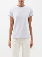 Brunello Cucinelli - Monili-trim Cotton-blend Jersey T-shirt - Womens - Light Grey