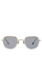 Matchesfashion.com 817 Blanc Lnt - Round Titanium & Acetate Sunglasses - Mens - Silver