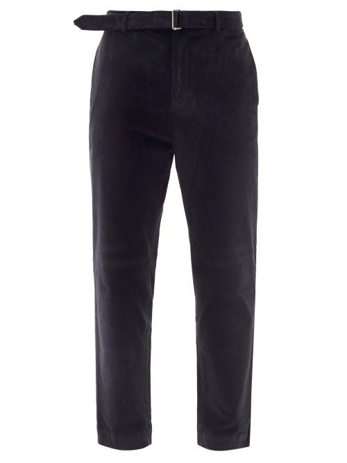 Mens Rtw Officine Gnrale - Owen Belted Cotton-blend Corduroy Trousers - Mens - Navy