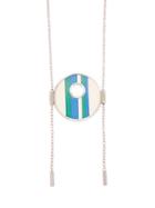 Matchesfashion.com Marni - Striped Leather Necklace - Womens - Blue