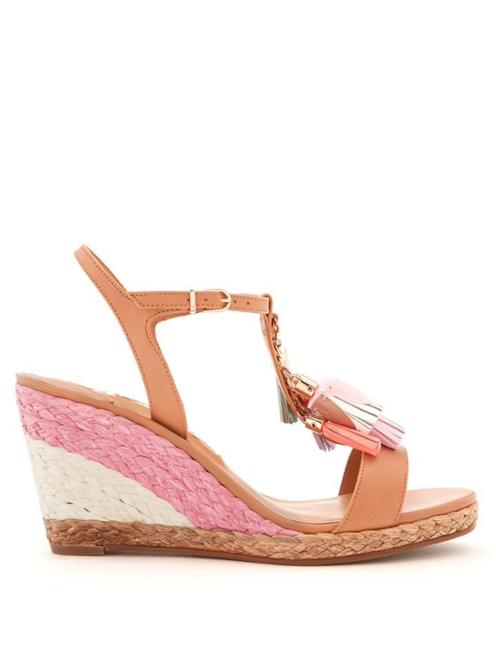 Sophia Webster Lucita Tassel-embellished Leather Wedge Sandals