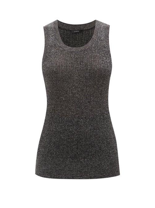 Joseph - Metallic-jersey Tank Top - Womens - Black