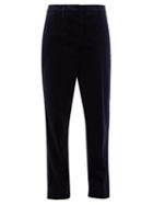 Matchesfashion.com Golden Goose - Cropped Velvet Trousers - Womens - Navy