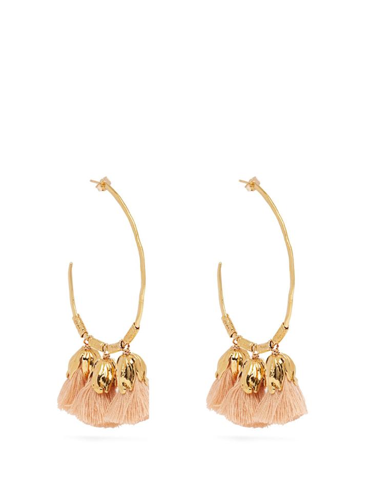 Elise Tsikis Choras Gold-plated Tassel Hoop Earrings