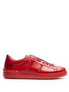 Matchesfashion.com Valentino - Open Rockstud Low Top Leather Trainers - Mens - Red Multi
