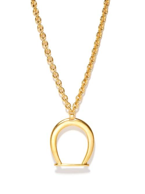 Saint Laurent - Horseshoe Pendant Necklace - Womens - Gold