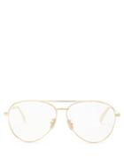 Matchesfashion.com Celine Eyewear - Aviator Metal Glasses - Womens - Gold