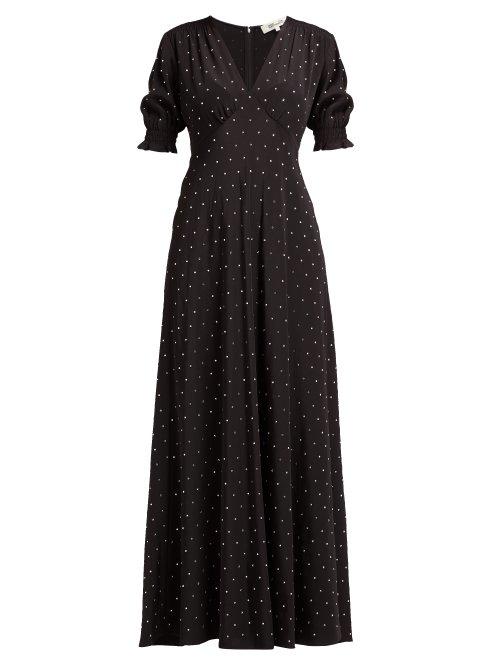 Matchesfashion.com Diane Von Furstenberg - Avianna Crystal Embellished Silk Maxi Dress - Womens - Black