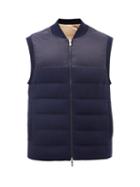 Brunello Cucinelli - Reversible Quilted-cashmere Down Gilet - Mens - Blue