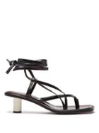 Matchesfashion.com Proenza Schouler - Cylindrical Heel Wrap Around Leather Sandals - Womens - Black