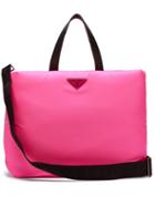 Matchesfashion.com Prada - Logo Embellished Padded Nylon Tote Bag - Womens - Pink
