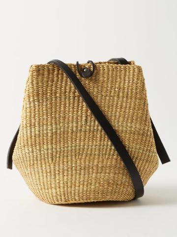 Ins Bressand - Ribbon Tall Elephant-grass Bucket Bag - Womens - Beige Multi