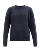 Matchesfashion.com Acne Studios - Fiena Logo-embroidered Cotton-jersey Sweatshirt - Womens - Navy