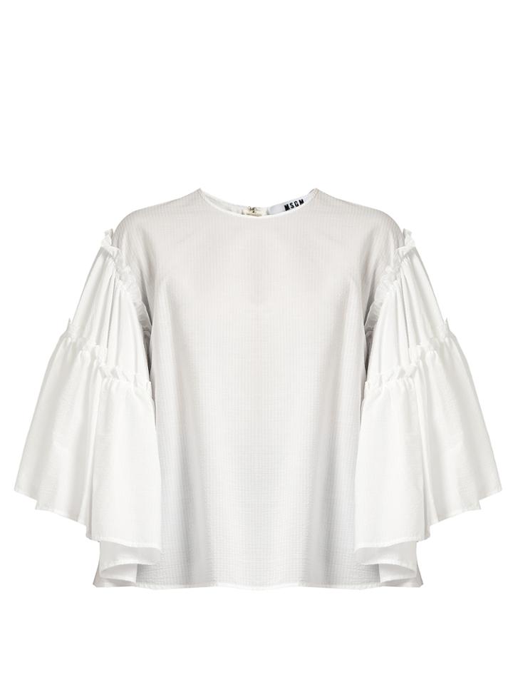Msgm Seersucker Cotton-blend Top
