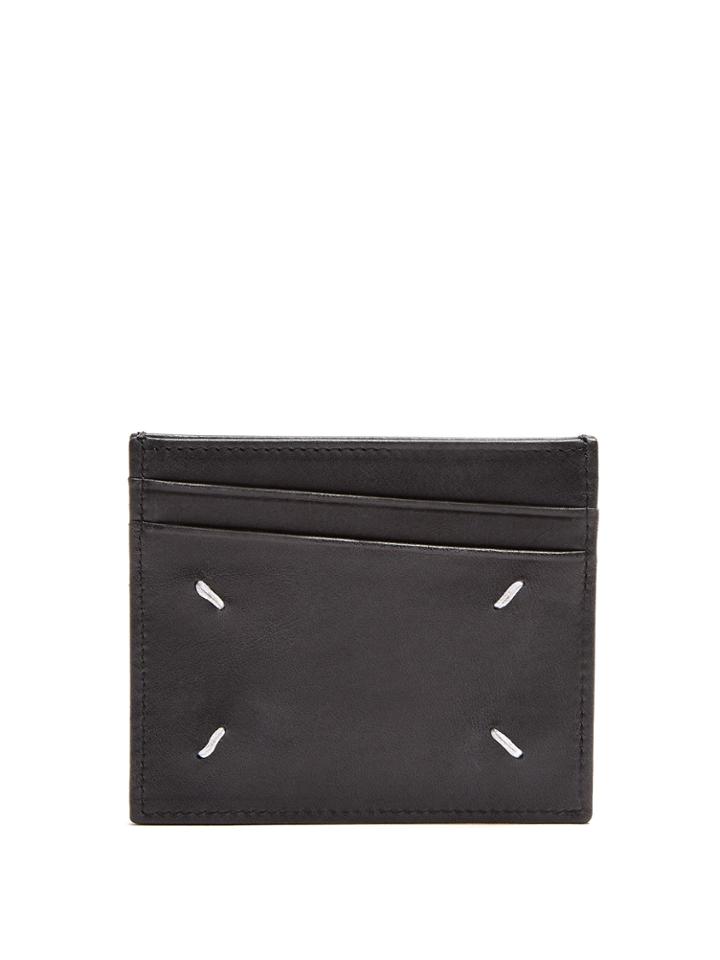 Maison Margiela Splattered Paint-effect Leather Cardholder