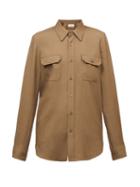 Matchesfashion.com Saint Laurent - Cargo-pocket Twill Shirt - Womens - Khaki