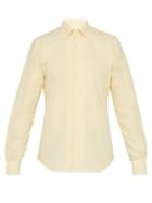 Matchesfashion.com P. Johnson - Half Placket Cotton Oxford Shirt - Mens - Yellow