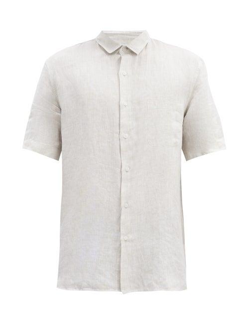 Matchesfashion.com Sunspel - Linen Short-sleeved Shirt - Mens - Cream