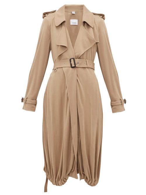 Matchesfashion.com Burberry - Drawstring Hem Jersey Trench Coat - Womens - Beige