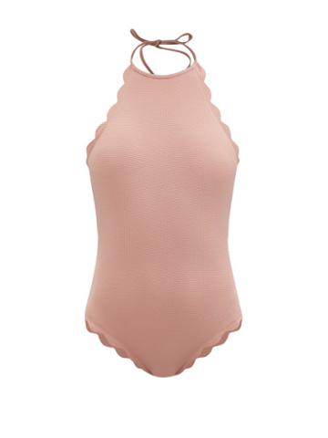 Ladies Beachwear Marysia - Mott Maillot Scalloped Halterneck Swimsuit - Womens - Pink
