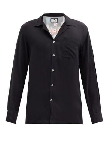 Matchesfashion.com Endless Joy - Kala Rau-print Poplin Shirt - Mens - Black