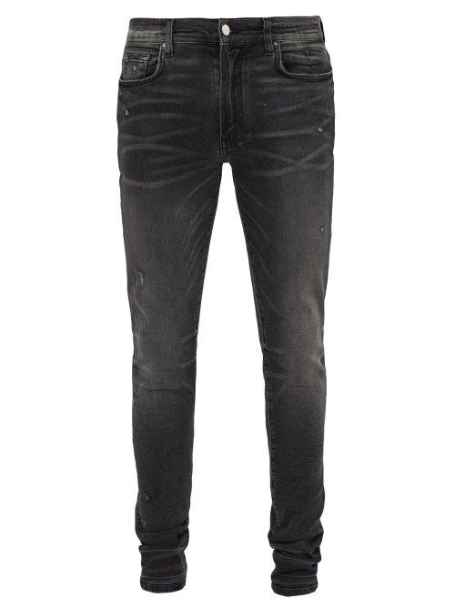 Matchesfashion.com Amiri - Stack Distressed Skinny Jeans - Mens - Grey