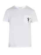 Matchesfashion.com Alexander Mcqueen - Dancing Skeleton Embroidered Cotton T Shirt - Mens - White