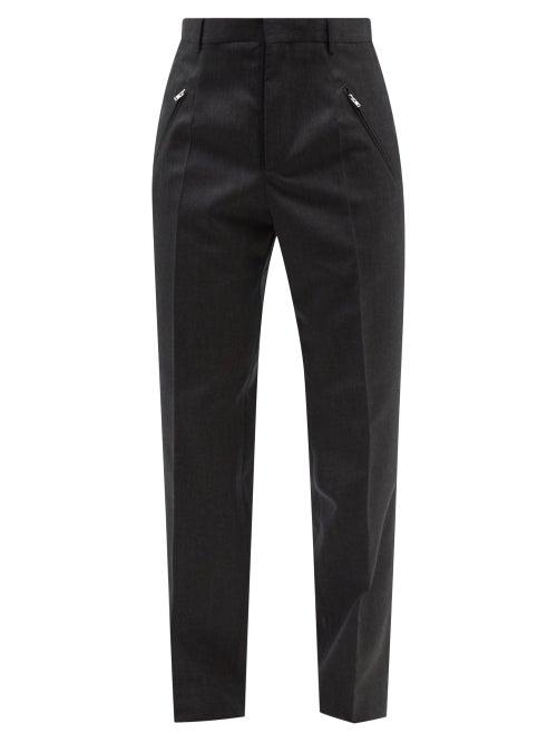 Maison Margiela - Straight-leg Wool-twill Trousers - Mens - Grey