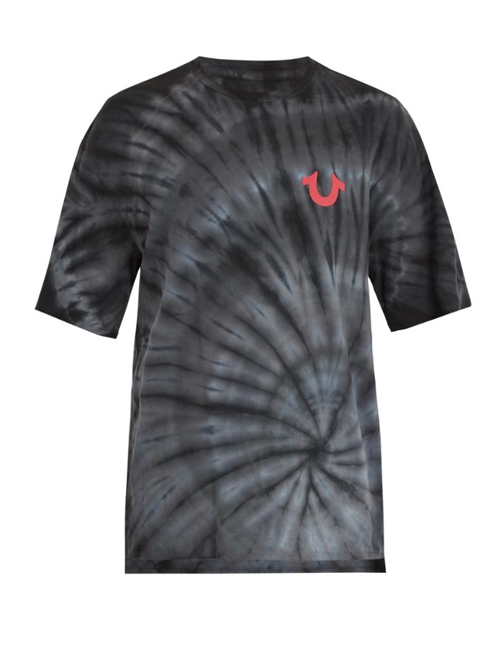 True Religion Logo-print Tie-dye Cotton-jersey T-shirt