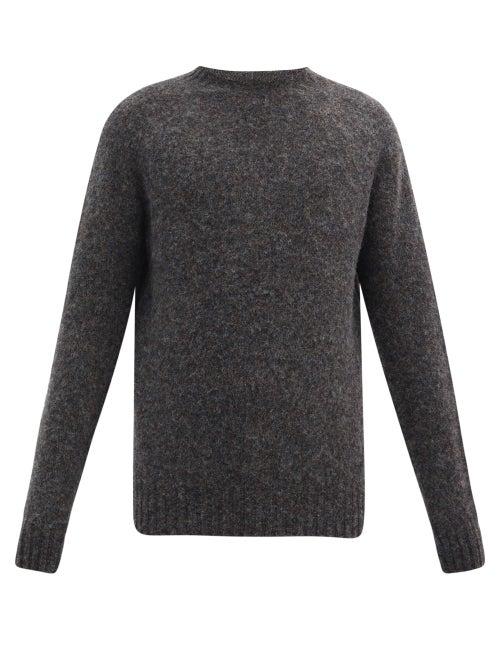 Matchesfashion.com Ymc - Brushed-wool Sweater - Mens - Dark Grey