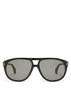 Matchesfashion.com Gucci - Aviator Acetate Sunglasses - Mens - Black