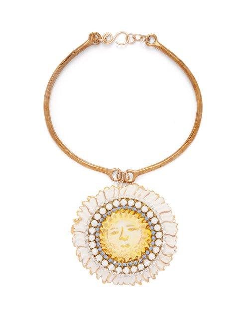 Matchesfashion.com Sonia Boyajian - Sol Crystal Embellished Necklace - Womens - White Multi