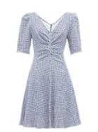 Matchesfashion.com Staud - Gingham Seersucker Mini Dress - Womens - Blue