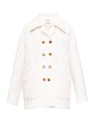 Matchesfashion.com Fendi - Quilted-crepe Double-breasted Jacket - Womens - Light Pink