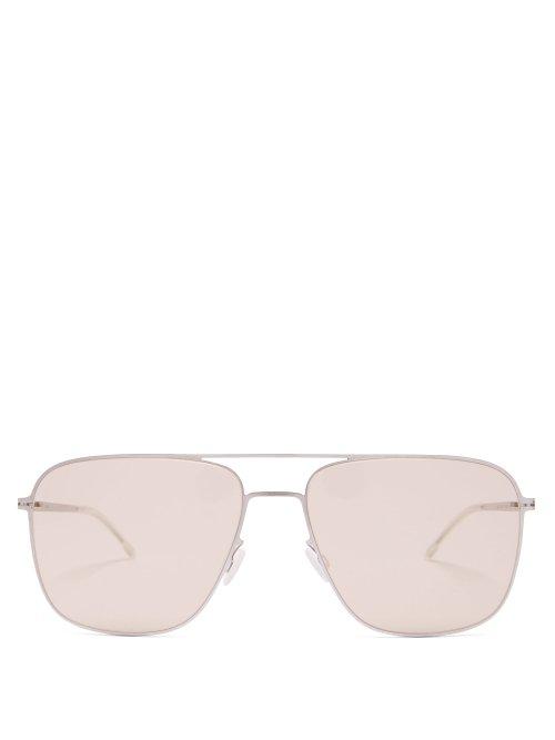 Matchesfashion.com Mykita - Rankin Aviator Frame Sunglasses - Mens - Silver