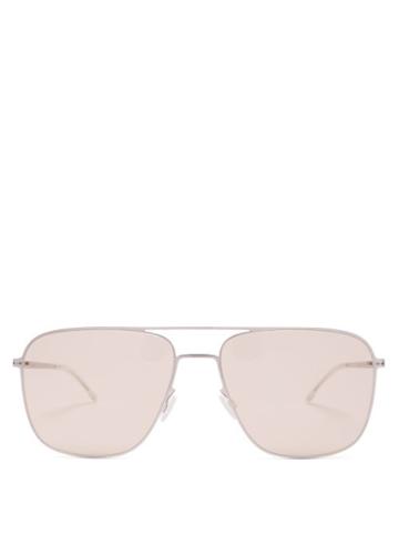 Matchesfashion.com Mykita - Rankin Aviator Frame Sunglasses - Mens - Silver